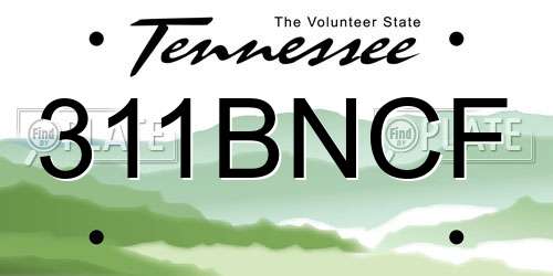 311BNCF Tennessee License Plate