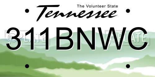 311BNWC Tennessee License Plate