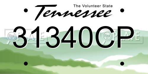 31340CP Tennessee License Plate