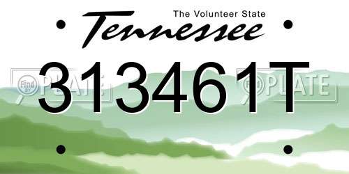 313461T Tennessee License Plate