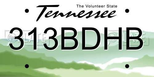 313BDHB Tennessee License Plate