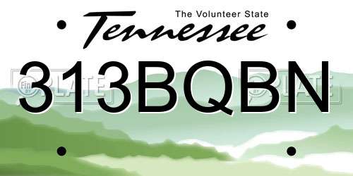 313BQBN Tennessee License Plate