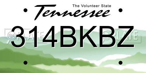 314BKBZ Tennessee License Plate