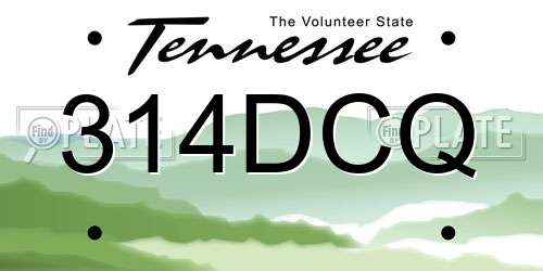 314DCQ Tennessee License Plate