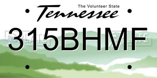 315BHMF Tennessee License Plate