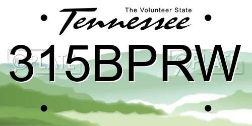 315BPRW Tennessee License Plate