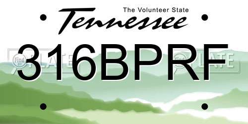 316BPRF Tennessee License Plate
