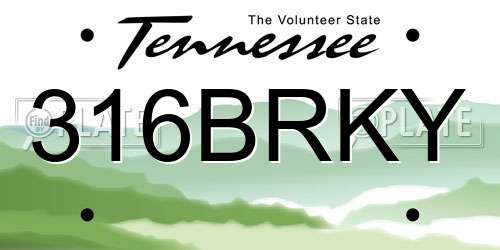 316BRKY Tennessee License Plate