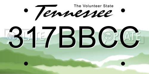 317BBCC Tennessee License Plate