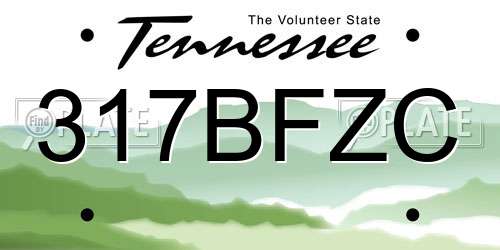 317BFZC Tennessee License Plate