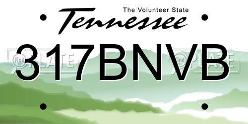 317BNVB Tennessee License Plate