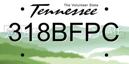 318BFPC Tennessee License Plate