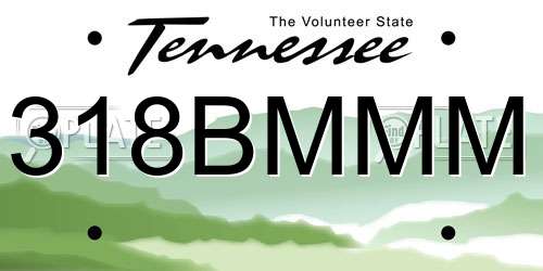 318BMMM Tennessee License Plate
