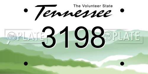 3198 Tennessee License Plate
