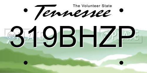 319BHZP Tennessee License Plate