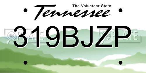 319BJZP Tennessee License Plate