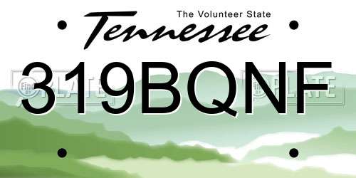 319BQNF Tennessee License Plate