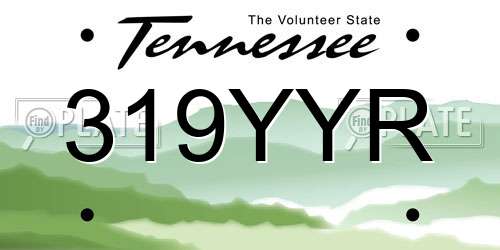 319YYR Tennessee License Plate