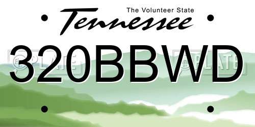 320BBWD Tennessee License Plate