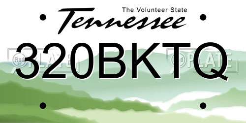 320BKTQ Tennessee License Plate