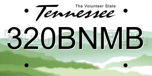 320BNMB Tennessee License Plate