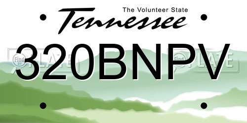 320BNPV Tennessee License Plate