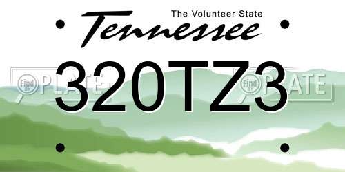 320TZ3 Tennessee License Plate