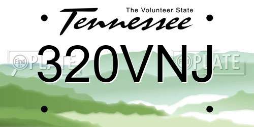 320VNJ Tennessee License Plate