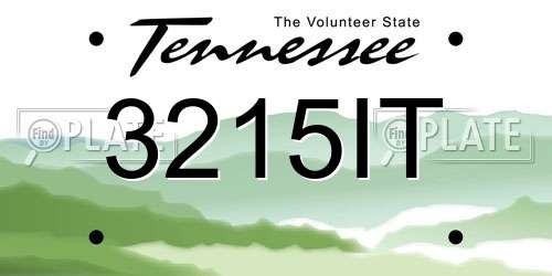 3215IT Tennessee License Plate