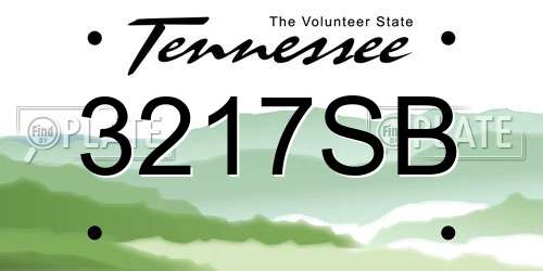 3217SB Tennessee License Plate