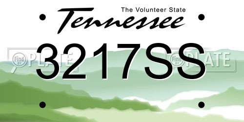 3217SS Tennessee License Plate