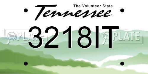 3218IT Tennessee License Plate