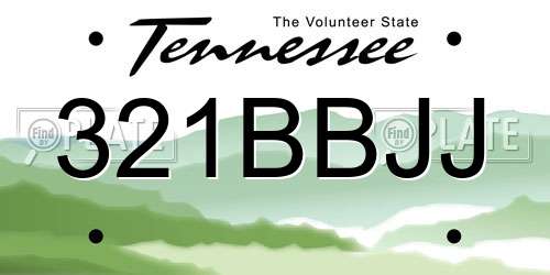 321BBJJ Tennessee License Plate