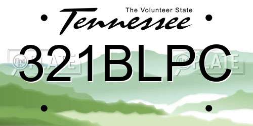 321BLPC Tennessee License Plate