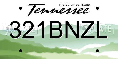 321BNZL Tennessee License Plate