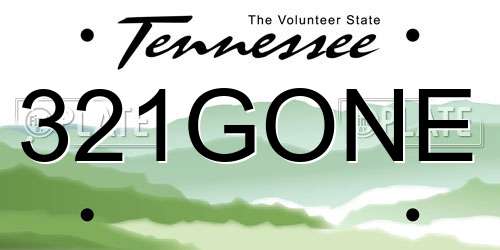 321GONE Tennessee License Plate