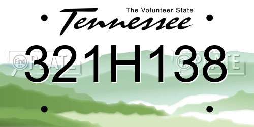 321H138 Tennessee License Plate