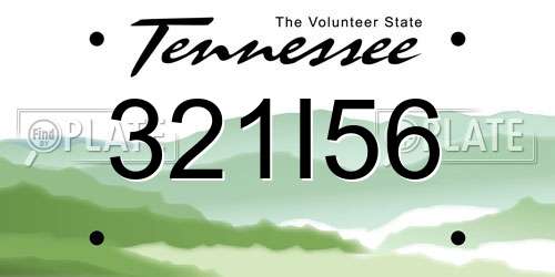 321I56 Tennessee License Plate