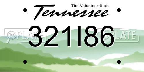 321I86 Tennessee License Plate