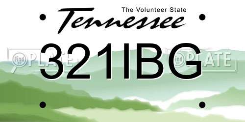 321IBG Tennessee License Plate