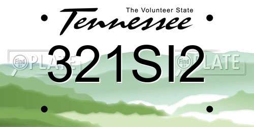 321SI2 Tennessee License Plate