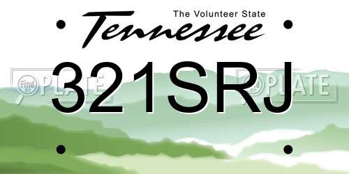 321SRJ Tennessee License Plate
