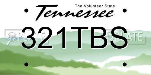 321TBS Tennessee License Plate
