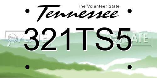 321TS5 Tennessee License Plate