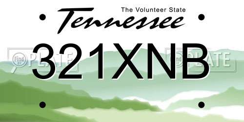 321XNB Tennessee License Plate