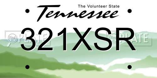 321XSR Tennessee License Plate