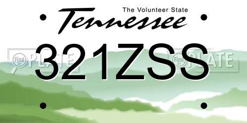 321ZSS Tennessee License Plate