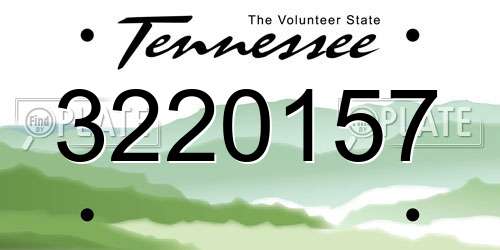 3220157 Tennessee License Plate