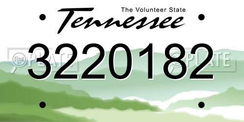 3220182 Tennessee License Plate