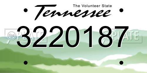 3220187 Tennessee License Plate